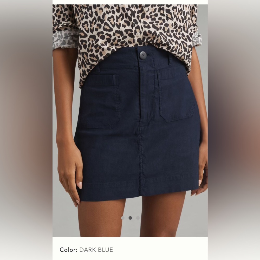 Anthropologie Dark Blue Mini Skirt